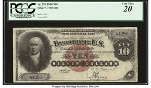 image for: Fr. 290 $10 1880 Silver Certificate PCGS Very Fine 20....