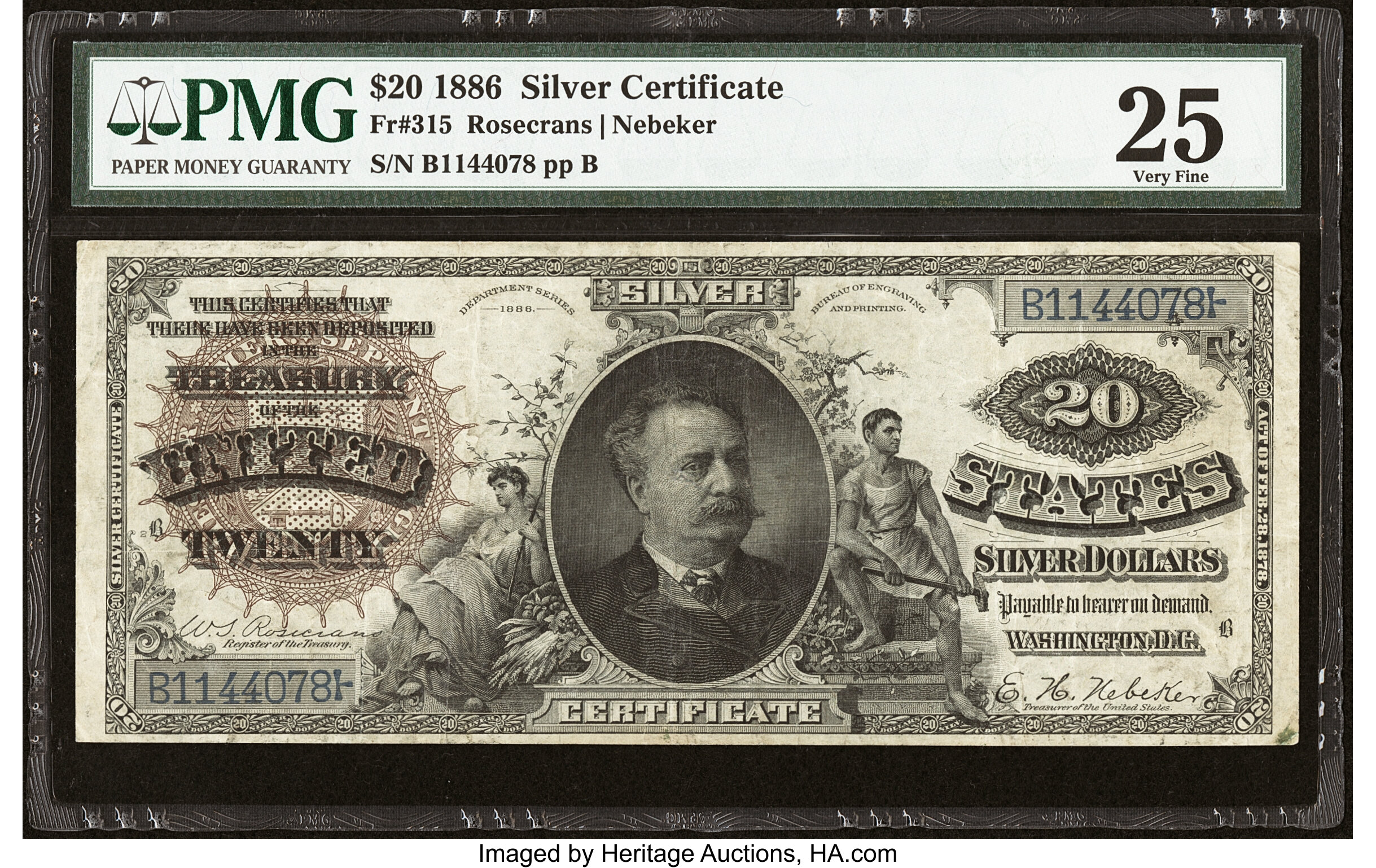 image for: Fr. 315 $20 1886 Silver Certificate PMG Very Fine 25....