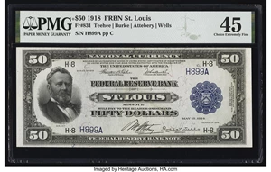 image for: Fr. 831 $50 1918 Federal Reserve Bank Note PMG Choice Extremely Fine 45....
