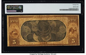 image for: San Francisco, CA - $5 1870 Fr. 1136 The First National Gold Bank Ch. # 1741 PMG Very Fine 25....