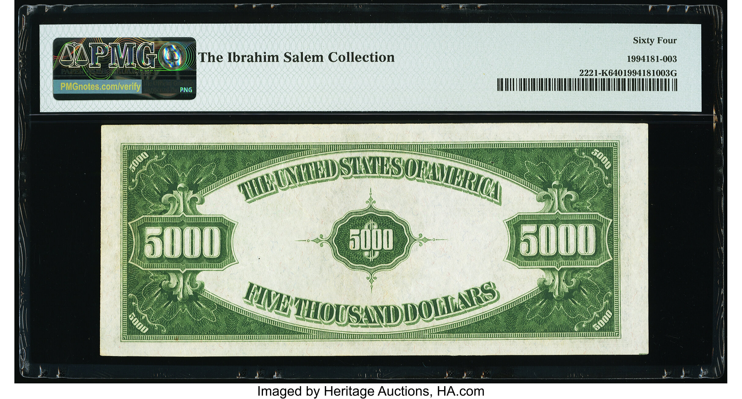 image for: Fr. 2221-K $5,000 1934 Federal Reserve Note. PMG Choice Uncirculated 64....