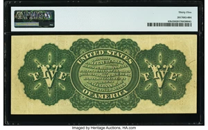 image for: Fr. 63b $5 1863 Legal Tender PMG Choice Very Fine 35....