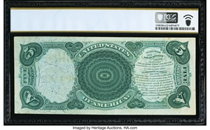 image for: Fr. 67 $5 1875 Legal Tender PCGS Banknote Uncirculated 62....