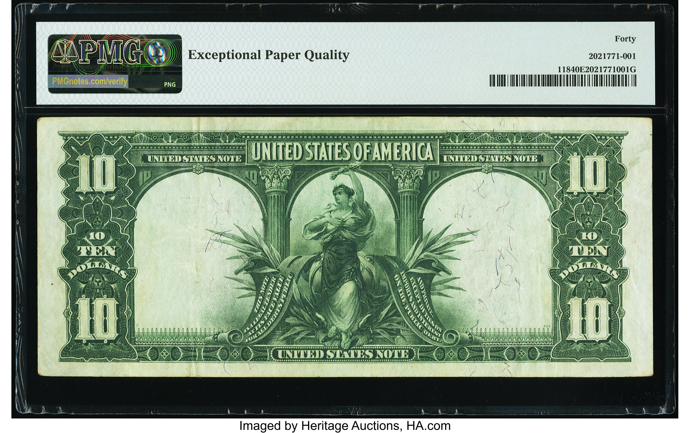 image for: Fr. 118 $10 1901 Legal Tender PMG Extremely Fine 40 EPQ....