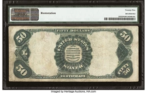 image for: Fr. 333 $50 1891 Silver Certificate PMG Very Fine 25 Net....