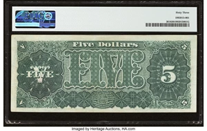 image for: Fr. 361 $5 1890 Treasury Note PMG Choice Uncirculated 63....