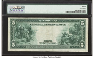 image for: Fr. 878* $5 1914 Federal Reserve Star Note PMG Choice Fine 15....