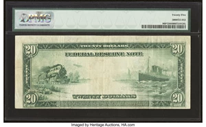 image for: Fr. 969* $20 1914 Federal Reserve Star Note PMG Very Fine 25....