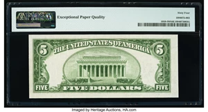 image for: Fr. 1959-I $5 1934C Federal Reserve Note. PMG Choice Uncirculated 64 EPQ....