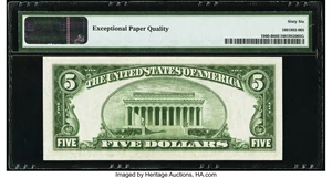 image for: Fr. 1960-B $5 1934D Federal Reserve Note. PMG Gem Uncirculated 66 EPQ....