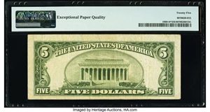 image for: Fr. 1960-H* $5 1934D Federal Reserve Note. PMG Very Fine 25 EPQ....