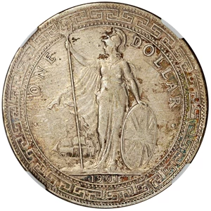 image for: Great Britain: 1901-B Trade $1 NGC XF Details (Cleaned)