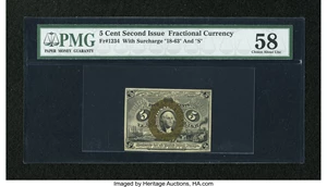 image for: Fr. 1234 5c Second Issue PMG Choice About Unc 58....