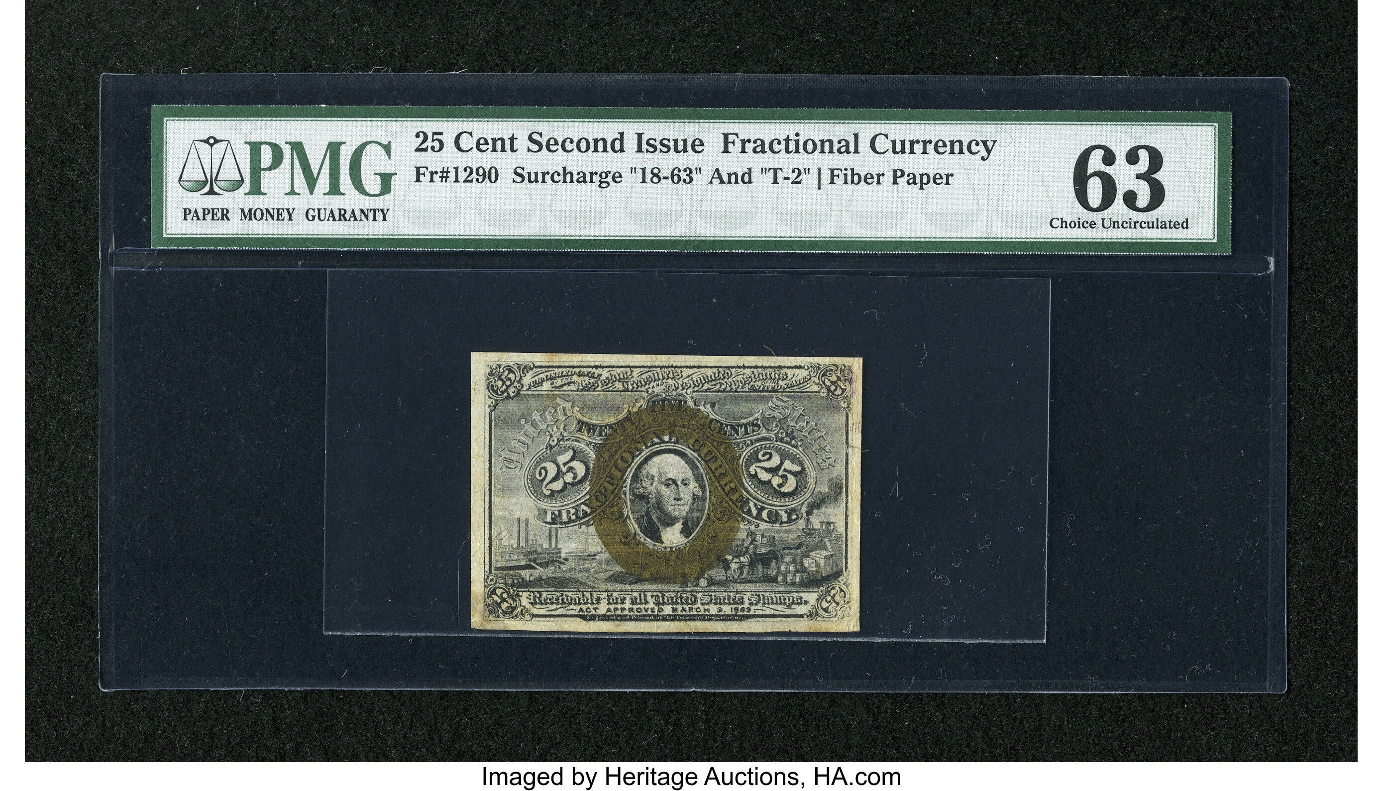 image for: Fr. 1290 25c Second Issue PMG Choice Uncirculated 63....