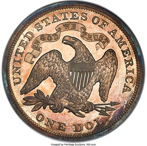 image for: 1870 $1 Silver Dollar, Judd-1003, Pollock-1134, Low R.6, PR65 NGC....