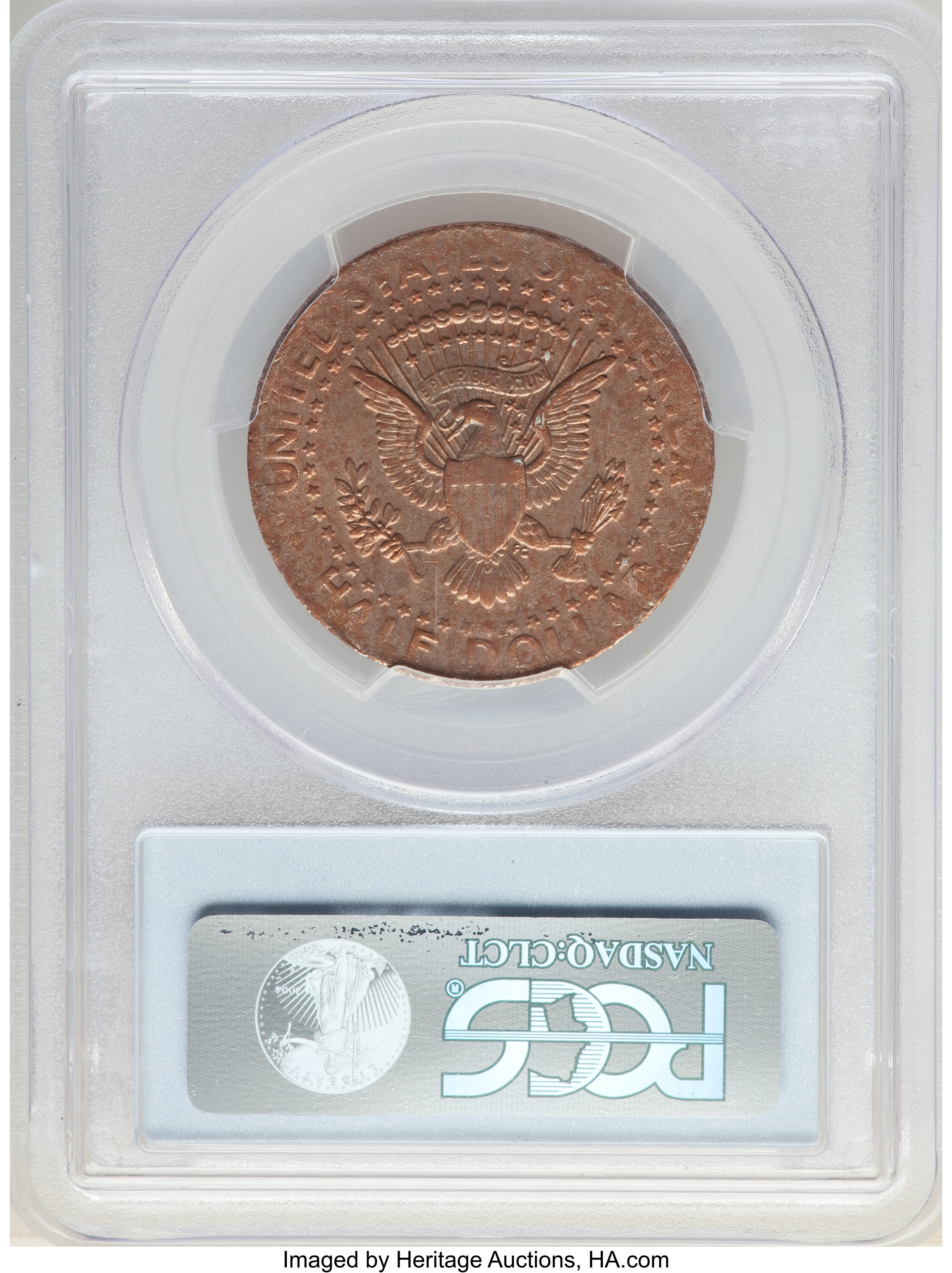 image for: 1999-P 50C Kennedy Half Dollar -- Struck on an 8.5 gram Copper Core, No Outer Clad Layers -- AU58 PCGS....