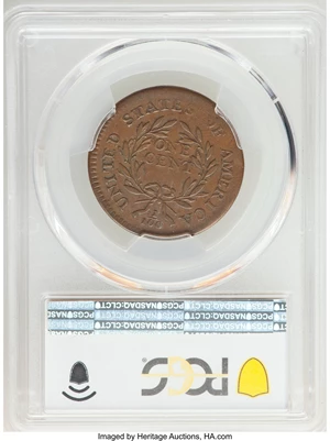 image for: 1795 1C Plain Edge, S-76b, B-4b, R.1, VF20 PCGS. PCGS Population: (1/21 and 0/3+). NGC Census: (2/11 and 0/0+). CDN: $1,500...