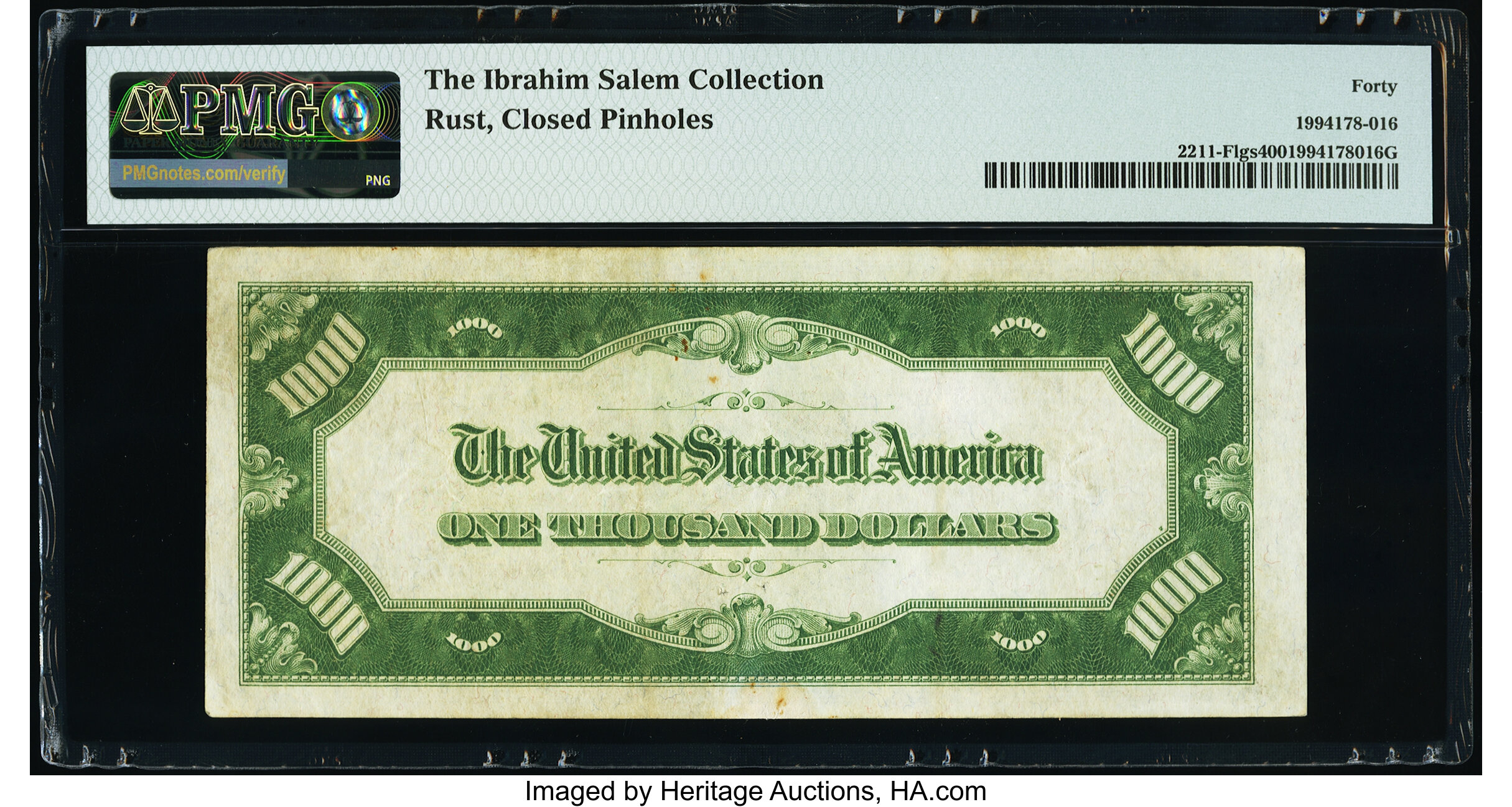 image for: Fr. 2211-F $1,000 1934 Light Green Seal Federal Reserve Note. PMG Extremely Fine 40....