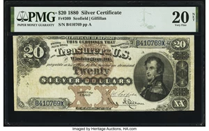 image for: Fr. 309 $20 1880 Silver Certificate PMG Very Fine 20 Net....