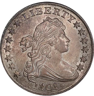image for: $1 1802/1 NARROW DATE. PCGS MS62