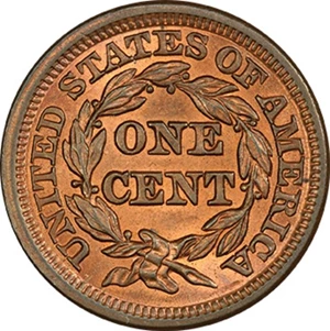 image for: 1C 1848 NEWCOMB-35. PCGS MS66 RB CAC