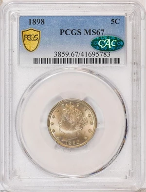 image for: 5C 1898 PCGS MS67 CAC