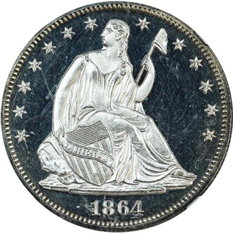 image for: 50C 1864  NGC  PR65+ ULTRA CAMEO