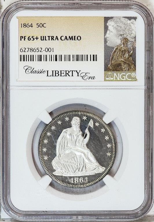image for: 50C 1864  NGC  PR65+ ULTRA CAMEO