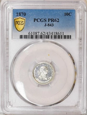image for: 10C 1870 J-843. PCGS PR62