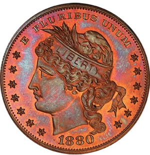 image for: $1 1880 J-1652. PCGS PR66 RB CAC