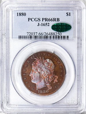 image for: $1 1880 J-1652. PCGS PR66 RB CAC