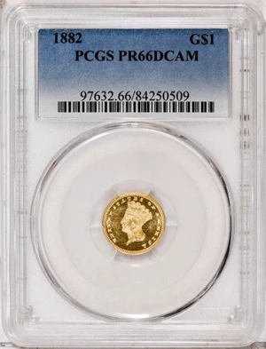 image for: G$1 1882 PCGS PR66 DCAM