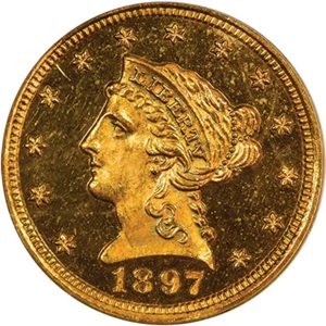 image for: $2.50 1897 PCGS PR63 CAM CAC