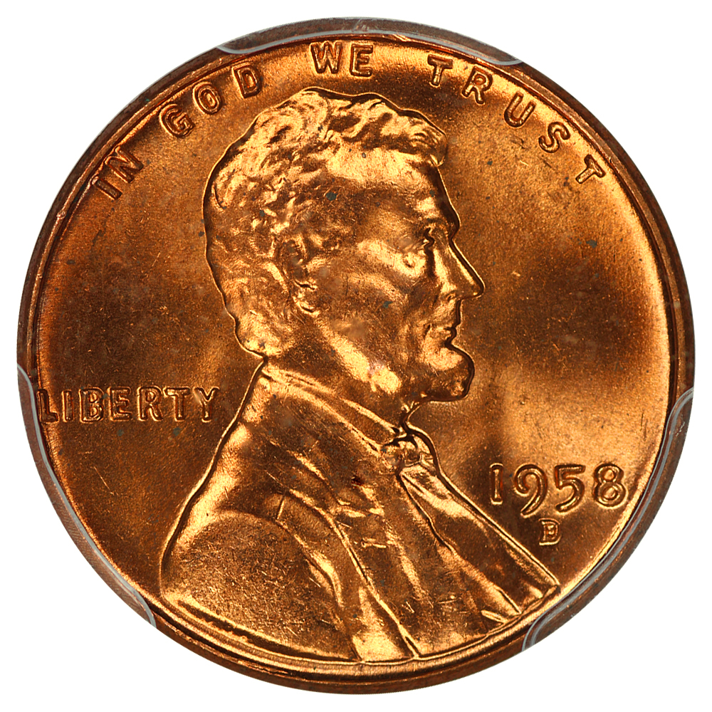 1958-D 1c PCGS MS66 RD