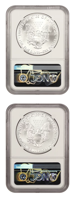 image for: Lot of 2021-(P/S) Silver Eagle $1 NGC MS70 (Type 1 Mercanti Autograph 2 Coins)
