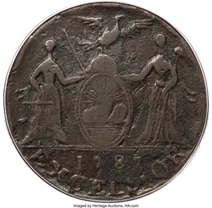 image for: 1787 New York Excelsior Copper, Indian and New York Arms VG8 PCGS. Breen-990, W-5795, High R.6....