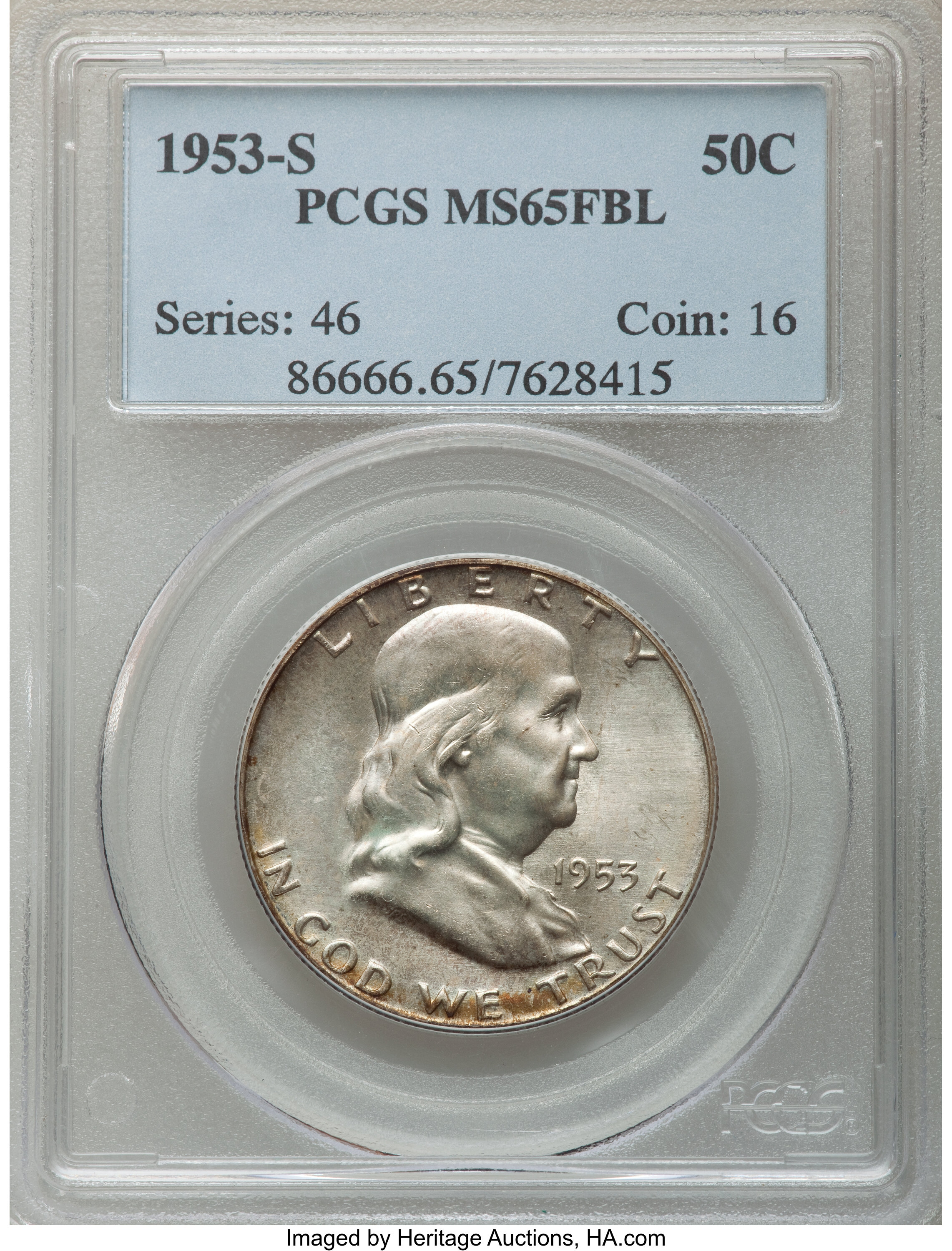 image for: 1953-S 50C MS65 Full Bell Lines PCGS....