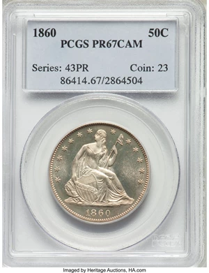 image for: 1860 50C PR67 Cameo PCGS....
