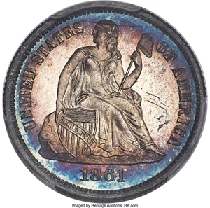 image for: 1861 10C PR66+ Cameo PCGS. CAC. F-101, R.4....