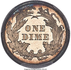 image for: 1861 10C PR66+ Cameo PCGS. CAC. F-101, R.4....