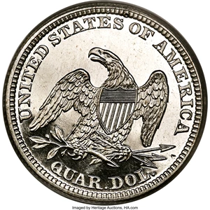 image for: 1861 25C PR66 Cameo PCGS. CAC....