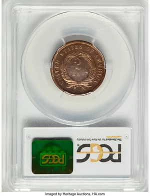 image for: 1869 2C PR66 Red PCGS....