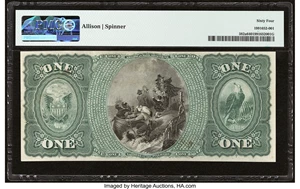 image for: Kansas, IL - $1 Original Fr. 382a The First National Bank Ch. # 2011 PMG Choice Uncirculated 64....