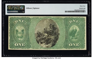 image for: Lincoln, IL - $1 Original Fr. 382a The First National Bank Ch. # 2126 PMG Choice Uncirculated 64....