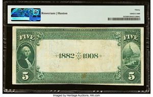 image for: Morris, IL - $5 1882 Date Back Fr. 532 The First National Bank Ch. # (M)1773 PMG Very Fine 30....