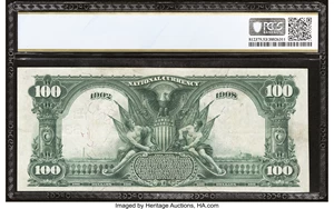 image for: Pittsburgh, PA - $100 1902 Date Back Fr. 689 The Mellon National Bank Ch. # (E)6301 PCGS Banknote About Unc 53 PPQ....