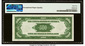 image for: Fr. 2202-E $500 1934A Federal Reserve Note. PMG Choice Uncirculated 64 EPQ....
