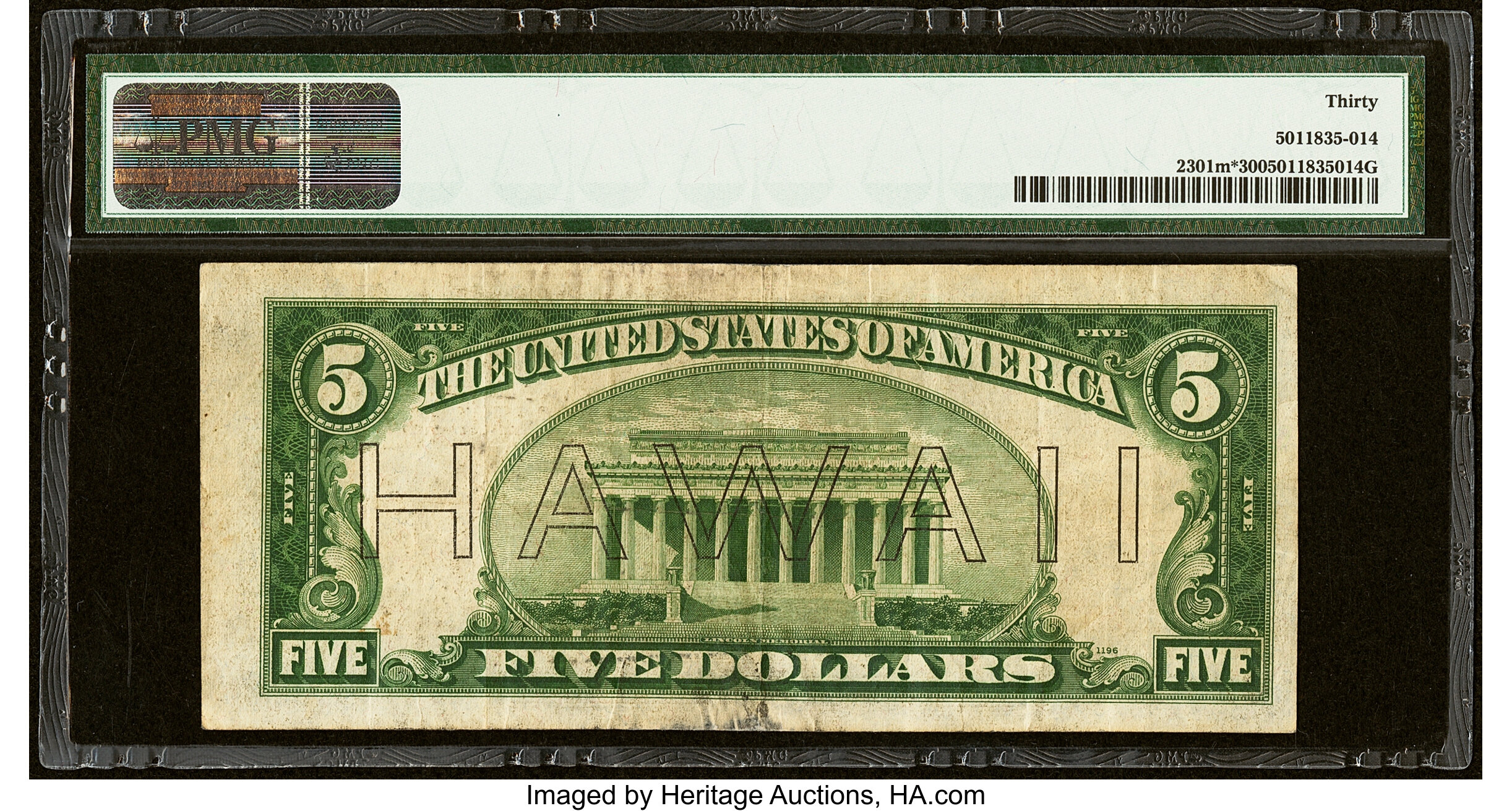 image for: Fr. 2301* $5 1934 Mule Hawaii Federal Reserve Star Note. PMG Very Fine 30....
