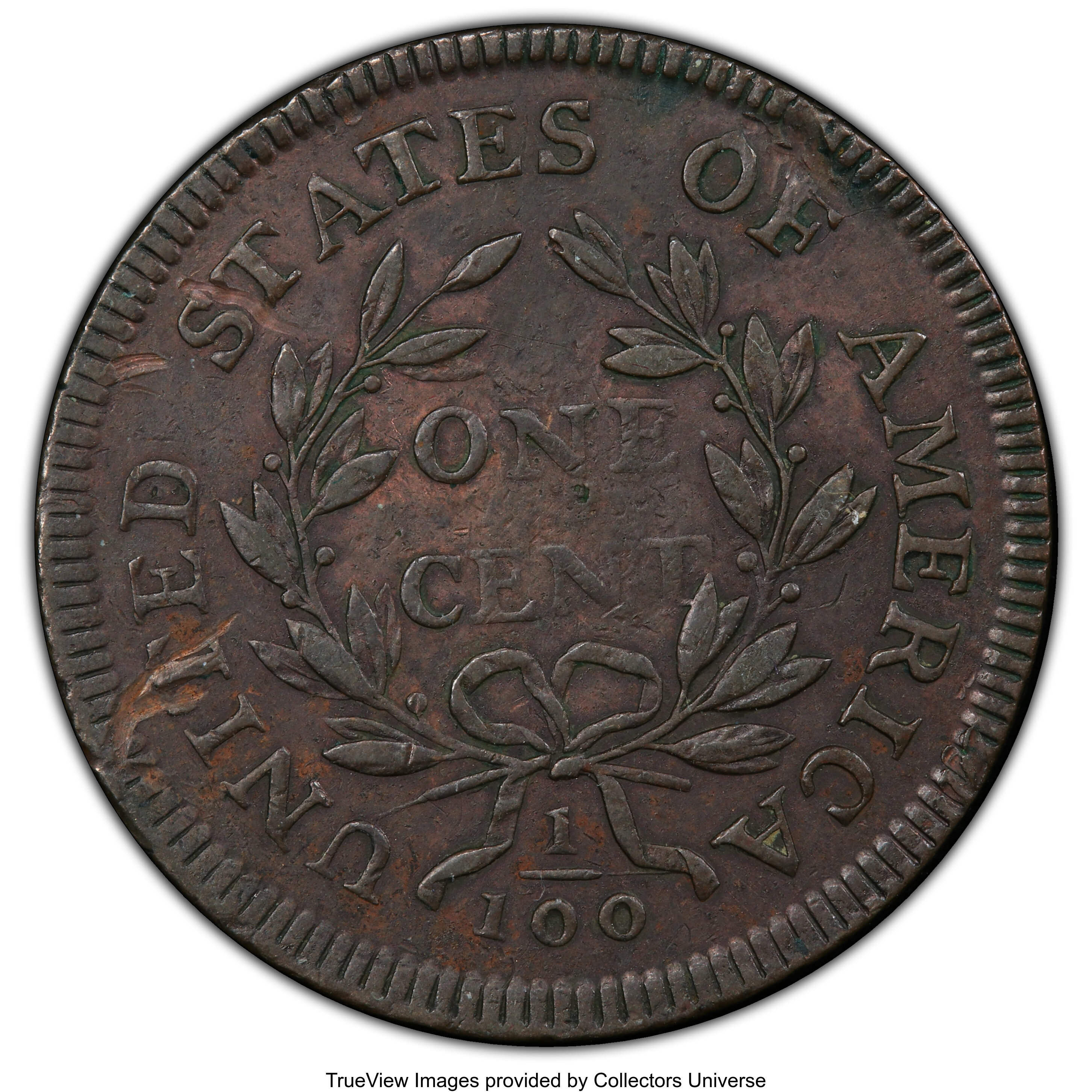 image for: 1797 1C Reverse of 1797, Stems, S-139, B-21, R.1, VF35 PCGS. PCGS Population: (1/7 and 0/1+). NGC Census: (0/6 and 0/0+). C...