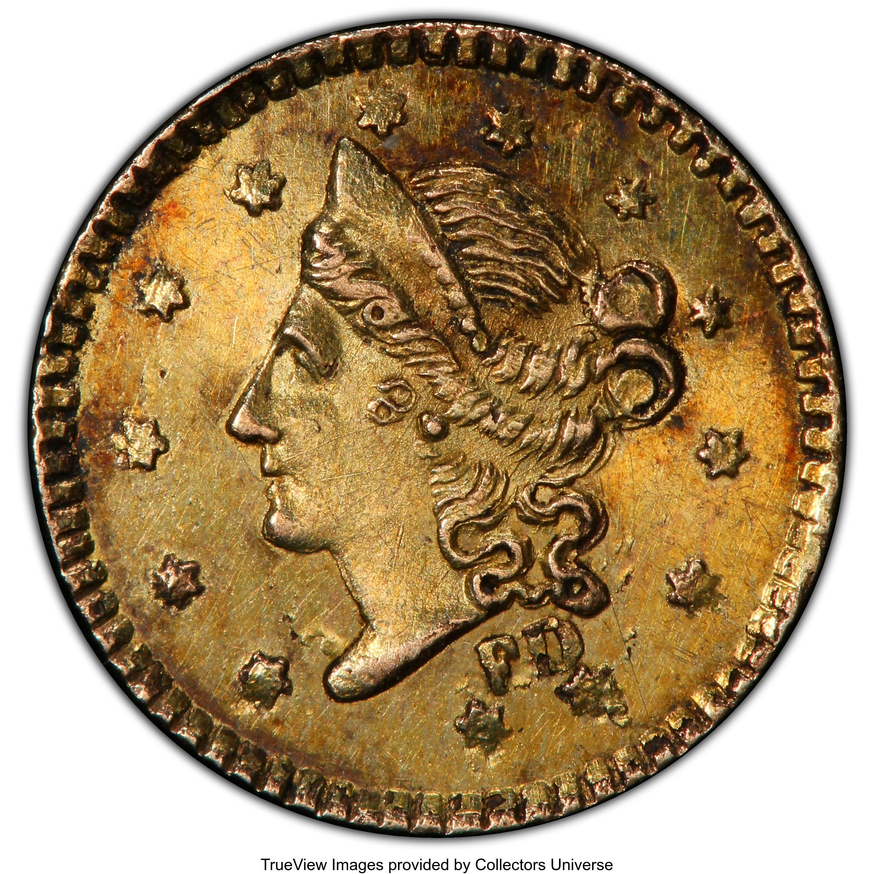 image for: 1854 50C Liberty Round 50 Cents, BG-403, R.7, AU58 PCGS. PCGS Population: (3/9 and 0/0+). NGC Census: (2/4 and 0/0+).  ...